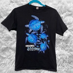Black Cozumel Mexico Turtle Graphic Tee